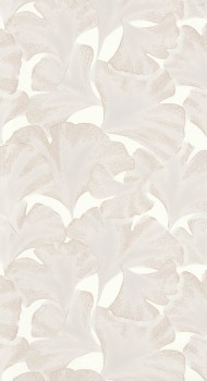 Mit glänzenden Pigmenten Vliestapete weiß Casadeco - Ginkgo Texdecor GINK86240101