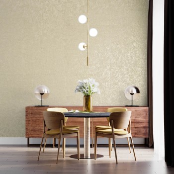 Beige Vliestapete zarte Fadenstruktur Slow Living Hohenberger 64655-HTM