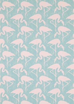 Flamingos grün Papiertapete Sanderson - One Sixty DVIN214569