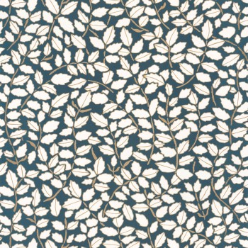 Kleine Blätter Vliestapete dunkelblau und weiß Caselio - Dream Garden DGN102296121