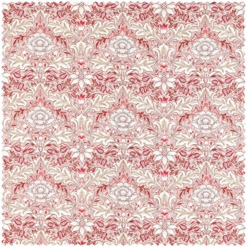 Dekostoff große Blüten und Blätter rot MSIM226903