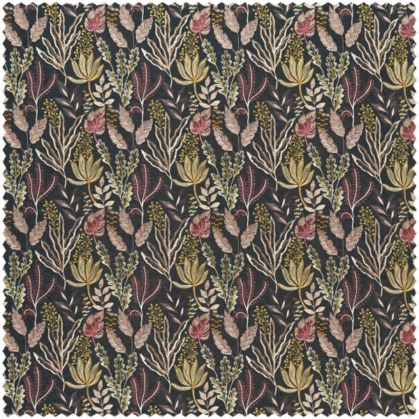 Regenwaldpflanzen und Korallen schwarz Dekostoff Sanderson Harlequin - Colour 1 HTEF133866