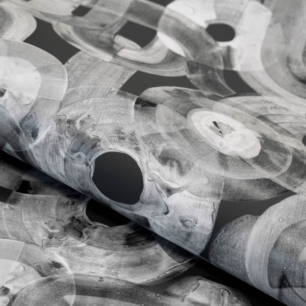 Painted circles dark gray non-woven wallpaper Salt Hohenberger 65324-HTM