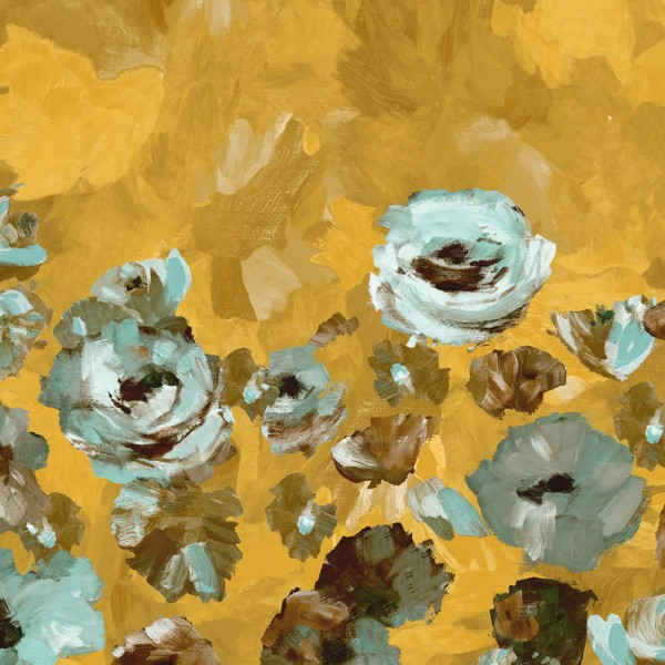 Blue-green peonies mural twin wall Julie Feels Home Hohenberger 26961-HTM
