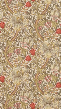 Tapete Lilien, große und kleine Blätter creme DCMW216869