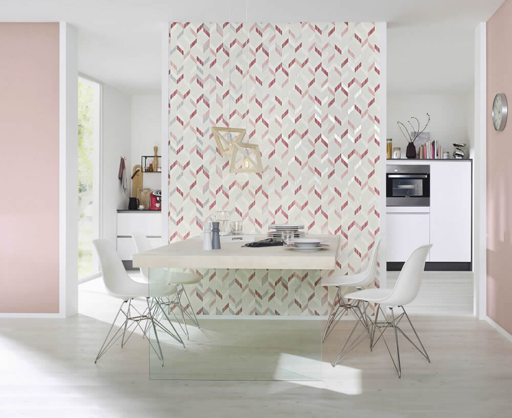 Muster-Tapete Glitzer Beige Pink Wohnzimmer | Uptown ...