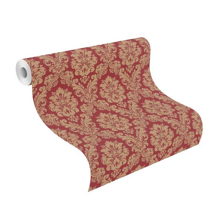 baroque look red vinyl wallpaper Trianon 13 Rasch 570540