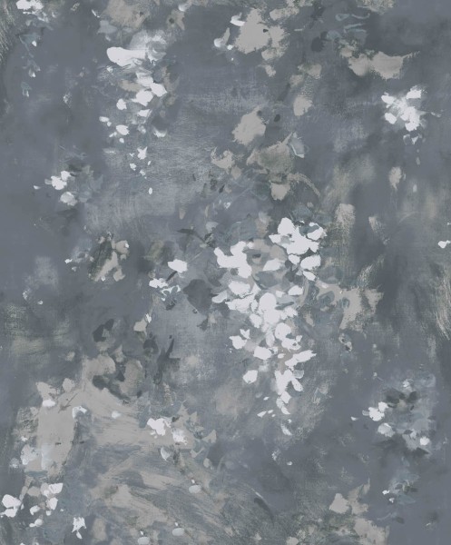 Pinseloptik Mustertapete blau-silber Dalia 101206