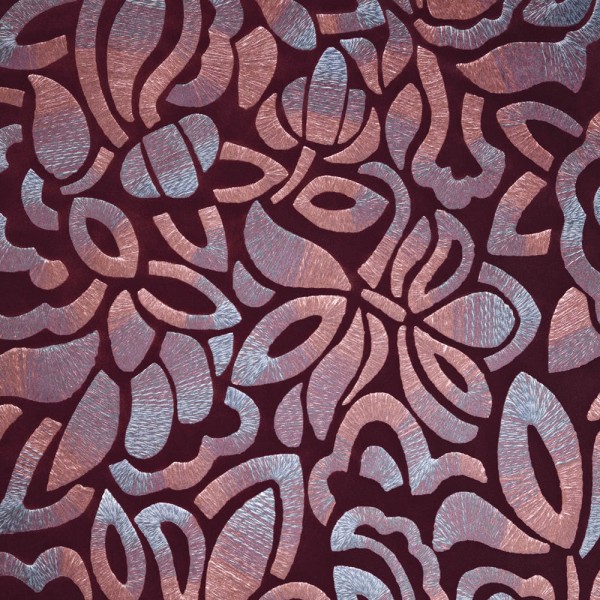 Blau violete Vliestapete grafisches Blumenmuster mit glanzeffekten Pepper Hohenberger 81342-HTM