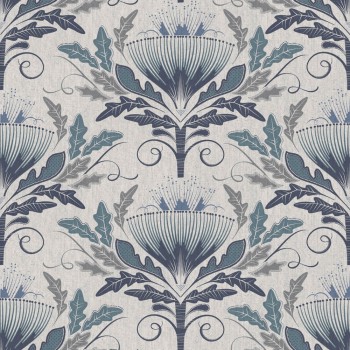 Eichenblattmuster blau Kalina 019103