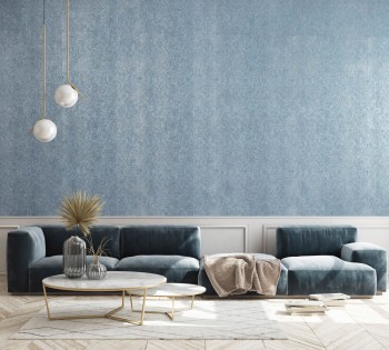 Blaue Tapete Wellenmuster Slow Living Hohenberger 30031-HTM