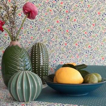 Tapete Tapete Blätter Blumen Blüten weiß bunt 288208