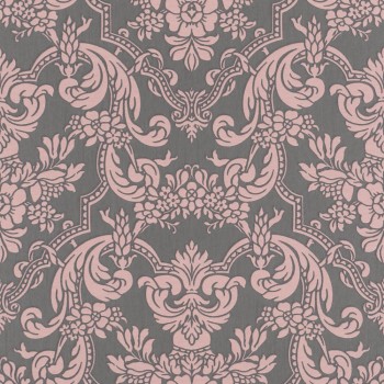 Barockdesign Grau/rosa Vinyltapete Trianon 13 Rasch 570649