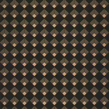 Schwarz und golde Tapete dreidimensionale Wirkung Caselio - Labyrinth Texdecor LBY102139023