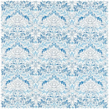 Dekostoff Blumenornamente blau MSIM226902