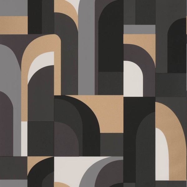 Glitzernde Details Schwarz und gold Tapete Caselio - Labyrinth Texdecor LBY102089021