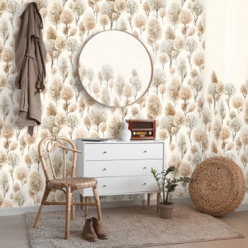 Beige non-woven wallpaper different linden trees Julie Feels Home Hohenberger 26926-HTM