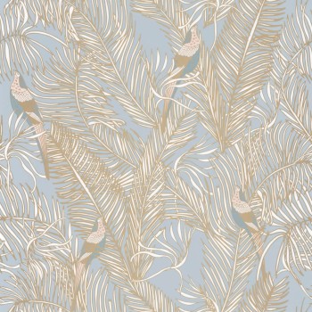 Vögel und Federn Tapete gold und grau Caselio - Dream Garden DGN102257070