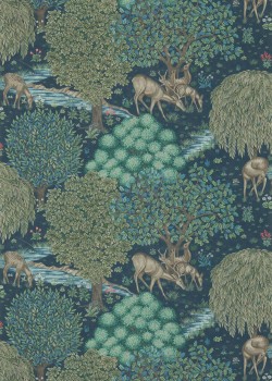 Tapete Tiere am Bach blau DCMW216813