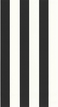 Gestreiftes Muster schwarz weiß Vliestapete Caselio - Moonlight 2 MLGT104029290