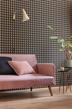 Vierecke feine Linien schwarz Vliestapete Caselio - Moonlight 2 Texdecor MLGT102139023