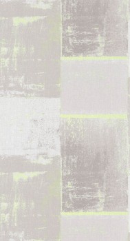 Pattern wall non-woven wallpaper gray green neon Casadeco - Gallery GLRY86172426