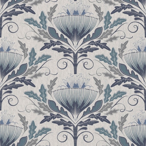 Eichenblattmuster blau Kalina 019103
