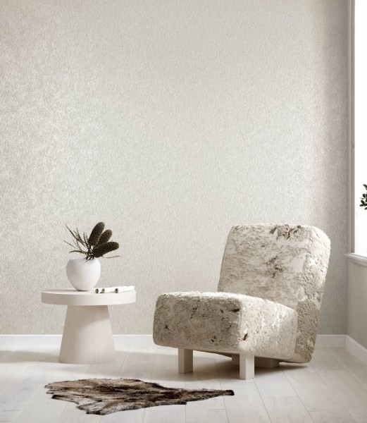 Shimmering thread optics white non-woven wallpaper Slow Living Hohenberger 64659-HTM