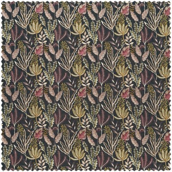 Rainforest plants and corals black furnishing fabric Sanderson Harlequin - Color 1 HTEF133866