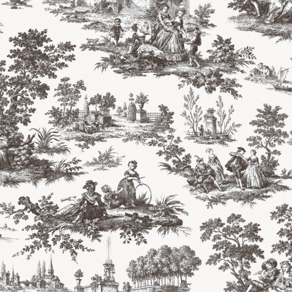 SALE Aktion 2er Set Landschaft Vliestapete schwarz und weiß Blooming Garden Rasch Textil 084044