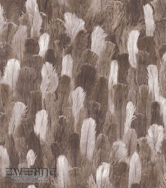 Rasch African Queen 2 7-473322 braun Vlies-Tapete Federoptik matt