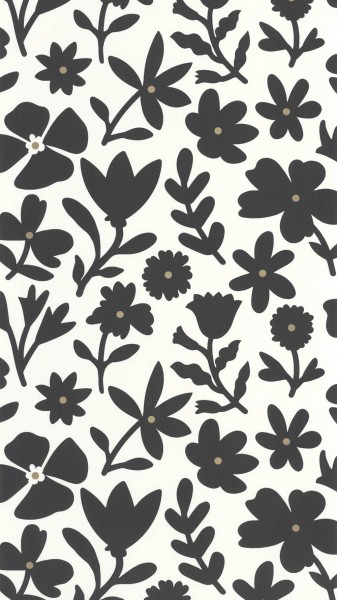 Grafische Blumen Blätter weiß Tapete Caselio - Moonlight 2 MLGT104340914
