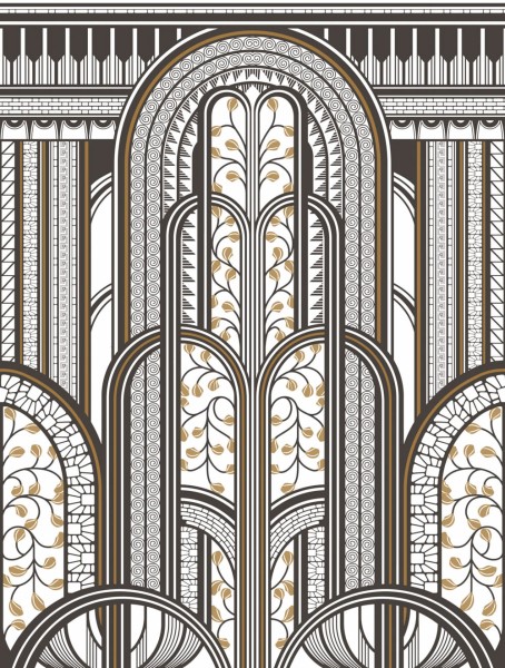 Kunst Braun Wandbild Casadeco - 1930 Texdecor MNCT85879242