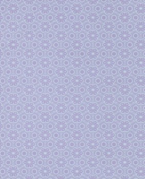Blumen Vlies Tapete Lila-Blau Glänzend _L1