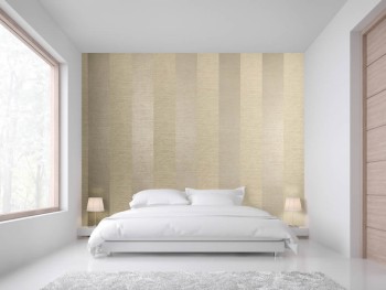 Wide stripes non-woven wallpaper beige silver Slow Living Hohenberger 30023-HTM