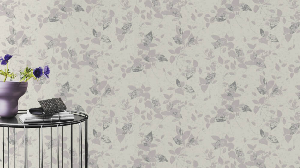 Blumen Tapete Glitzer Grau Weiss Wohnzimmer Uptown Rasch