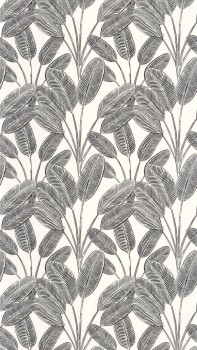 Bananenblätter weiß Vliestapete Caselio - Moonlight 2 Texdecor MLGT104320931