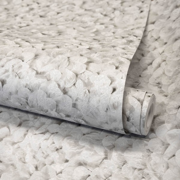 Gray non-woven wallpaper foamed structure Salt Hohenberger 65307-HTM