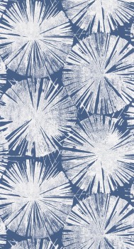 Grafische Seerosen Blau Tapete Casadeco - Ginkgo Texdecor GINK86226506