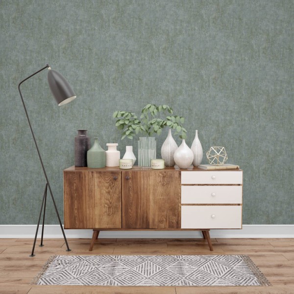 Tree bark optics wallpaper blue and green Feel Hohenberger 65012-HTM