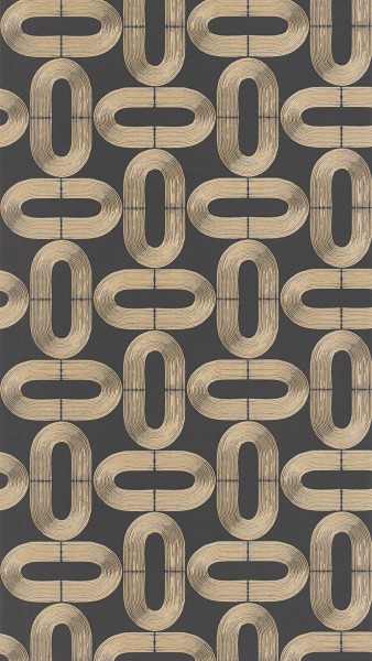 Gebogene Linien schwarz Tapete Caselio - Moonlight 2 Texdecor MLGT104239219