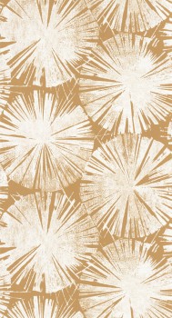 Große grafische Blüten Ocker Tapete Casadeco - Ginkgo Texdecor GINK86222424