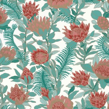 Große Blüten Tapete beige und grün Caselio - Dream Garden DGN102247169