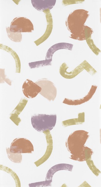 Kleine halbkreise Vliestapete weiß bunt Casadeco - Gallery Texdecor GLRY86135124